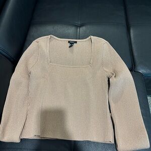 Forever 21 Beige Ribbed Knit Top never worn